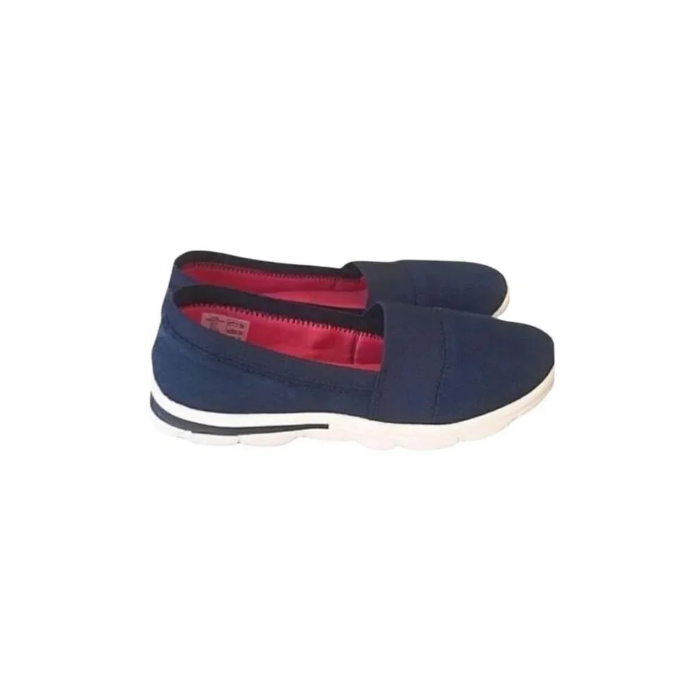 Lands' End Blue Canvas Slip On Shoes Size 7B